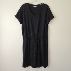 J Jill Casual Dress Women L Black Knit Beach Coverup Vacation Cruise Resort Chic